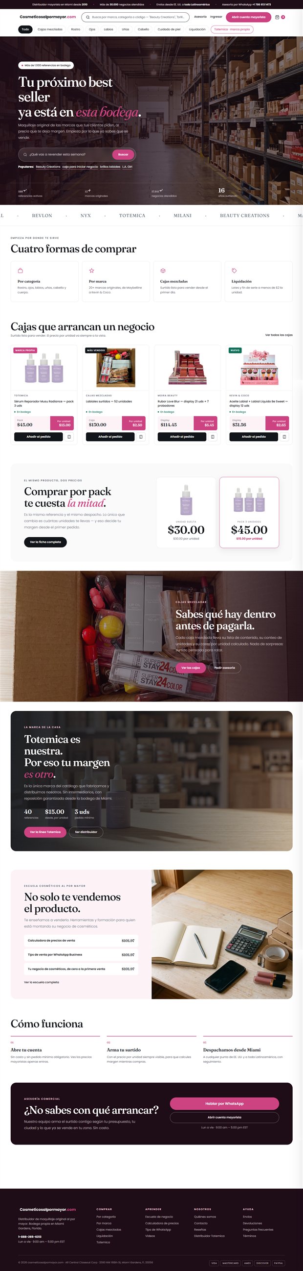 Portada propuesta completa de Cosméticos al por Mayor